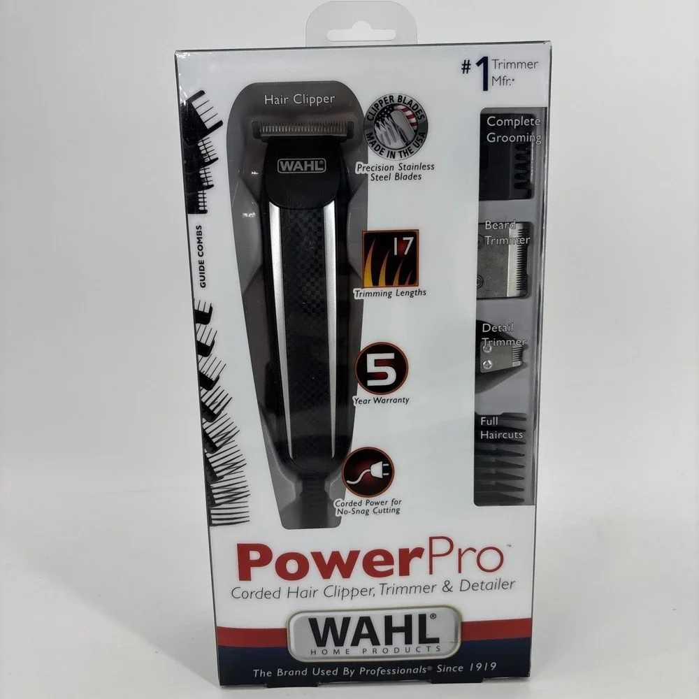 Wahl Power Pro Clipper Trimmer and Detailer 20 Piece Corded Hair Beard Haircut